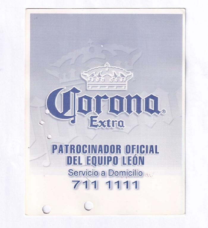Tarjetón para Plateas Poniente, Clausura 2003
