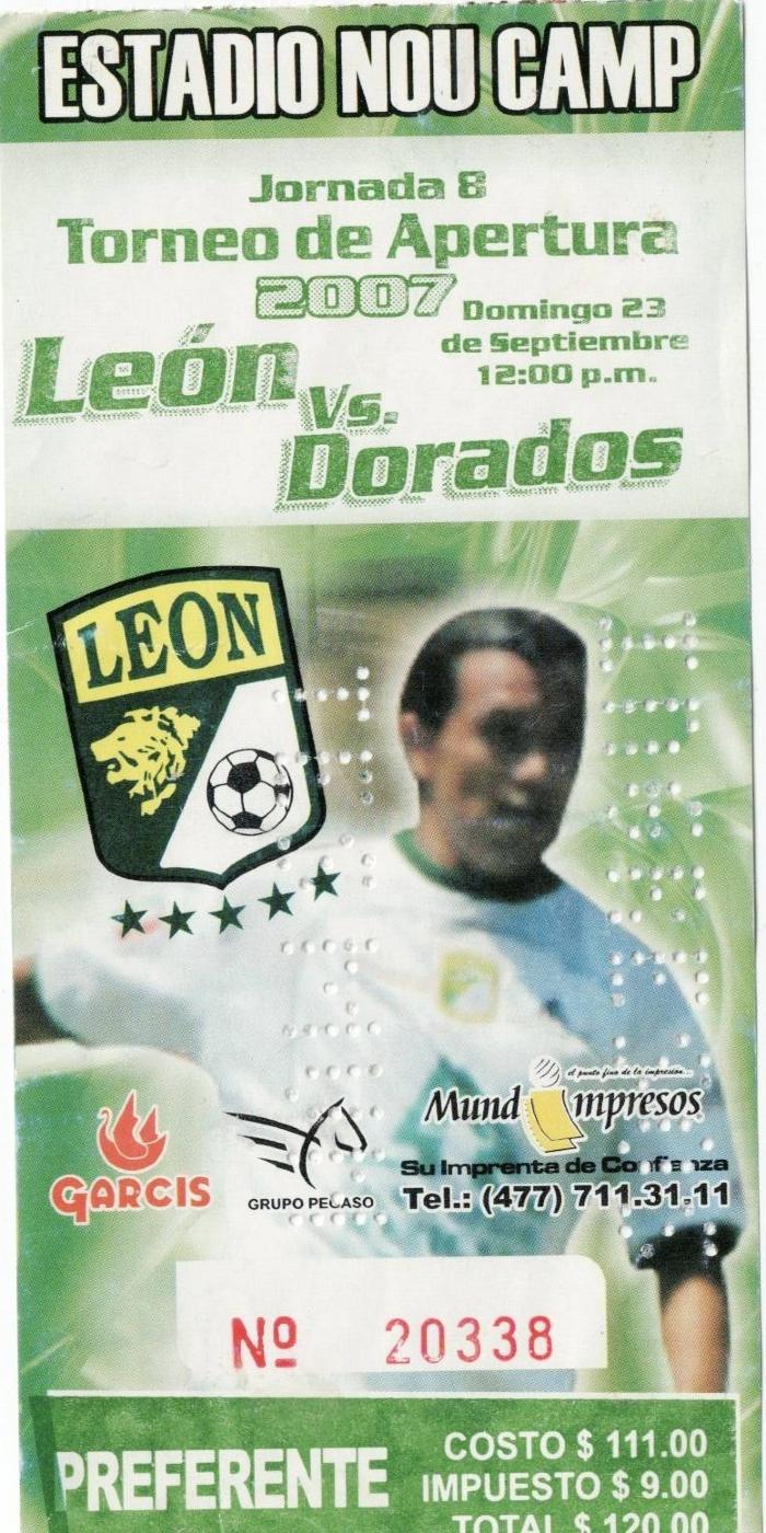 Boleto León vs Dorados, Apertura 2007