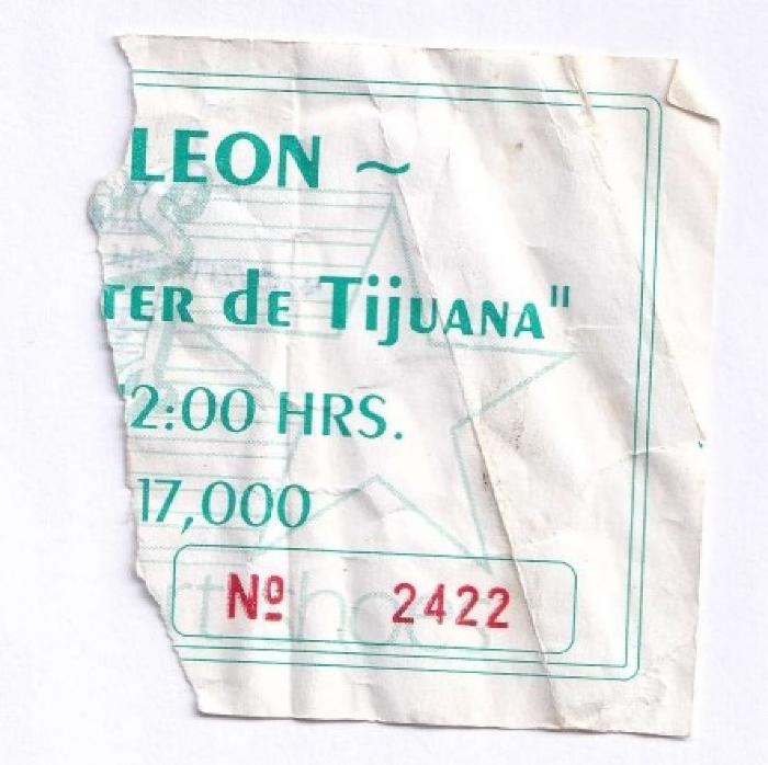 Boleto León vs Inter de Tijuana, final de Segunda División 1989-90
