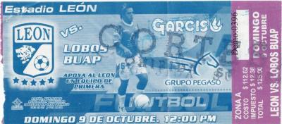 Boleto León vs Lobos BUAP, Apertura 2005