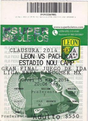 Boleto León vs Cruz Azul, cuartos de final 2014