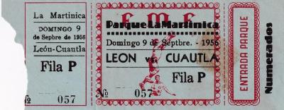 Boleto León vs Cuautla, 1956