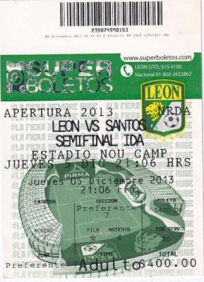Boleto León vs Santos, semifinales 2013