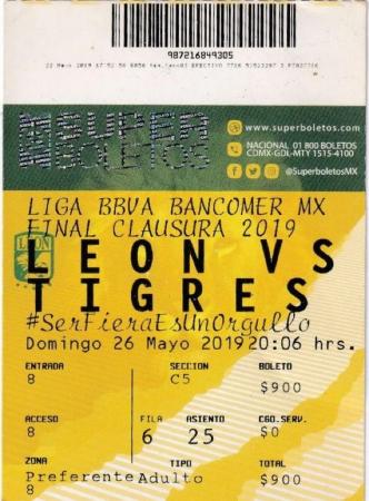 Boleto León vs Tigres, juego de vuelta final 2019