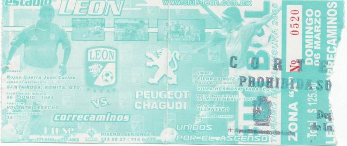 Boleto León vs Correcaminos, Clausura 2005