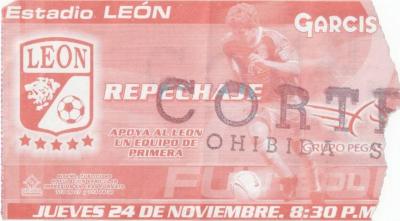 Boleto León vs Indios, repechaje del Apertura 2005