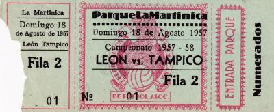 Boleto León vs Tampico, 1957