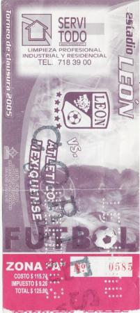 Boleto León vs Atlético Mexiquense, Clausura 2005