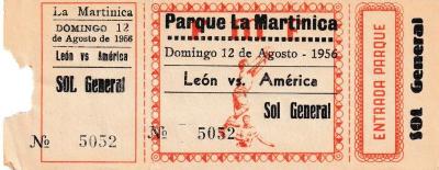  Boleto León vs América, 1956