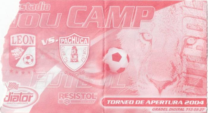 Boleto León vs Pachuca Juniors, Apertura 2004