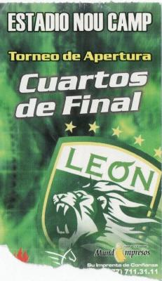 Boleto León vs Salamanca, Cuartos de Final Apertura 2006
