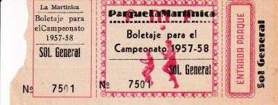 Primer juego del campeonato 1957-58 en La Martinica