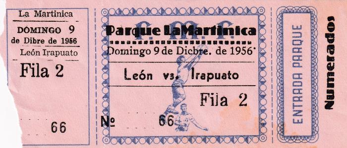 Boleto León vs Irapuato, 1956