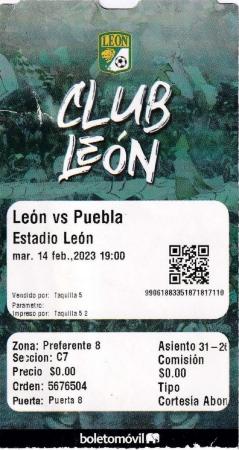 Boleto León vs Puebla, Clausura 2023