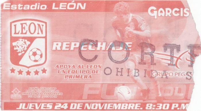 Boleto León vs Indios, repechaje del Apertura 2005