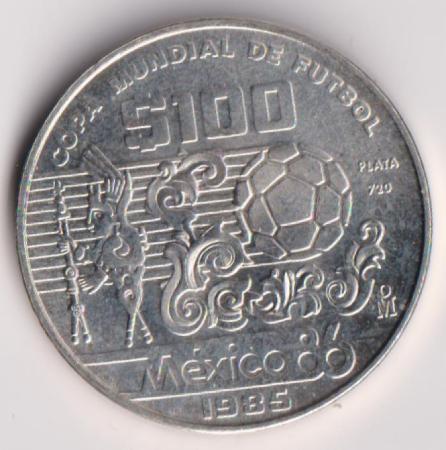 Moneda conmemorativa de 100 pesos, México 86