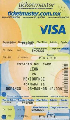 Boleto León vs Atlético Mexiquense, Clausura 2008