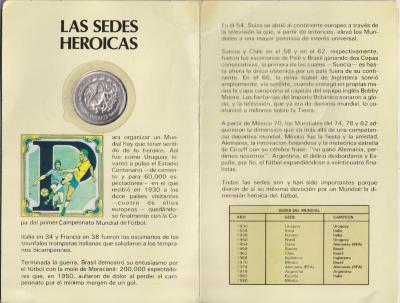 Estuche de la moneda conmemorativa “Tesoros del Mundial” México 86