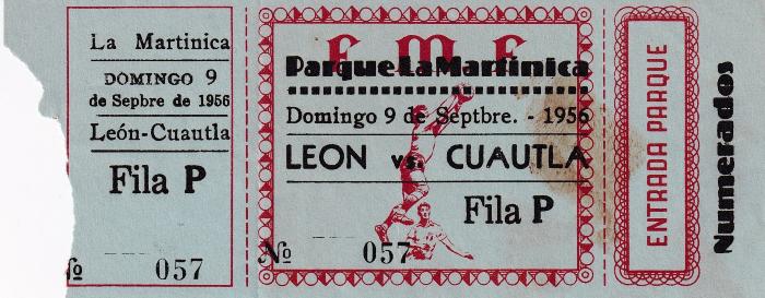 Boleto León vs Cuautla, 1956