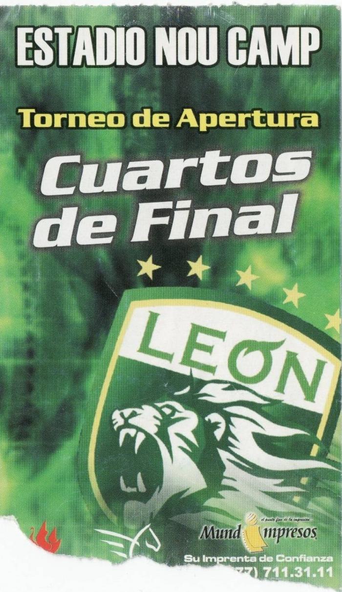 Boleto León vs Salamanca, Cuartos de Final Apertura 2006