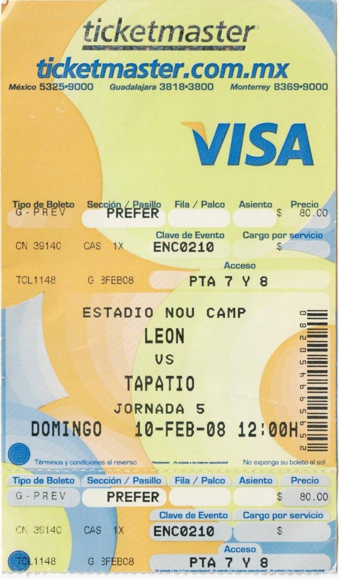 Boleto León vs Tapatío, Clausura 2008