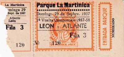 Boleto León vs Atlante, 1957