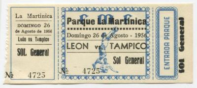 Boleto León vs Tampico, 1956