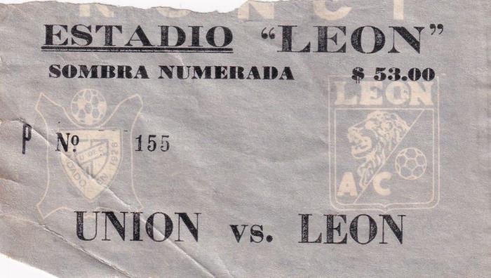 Boleto Unión de Curtidores vs León, 1977