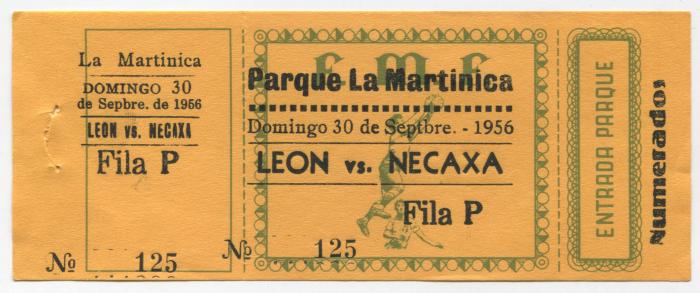Boleto León vs Necaxa, 1956