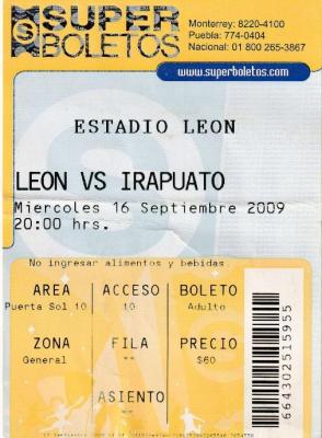 Boleto León vs Irapuato, Apertura 2009