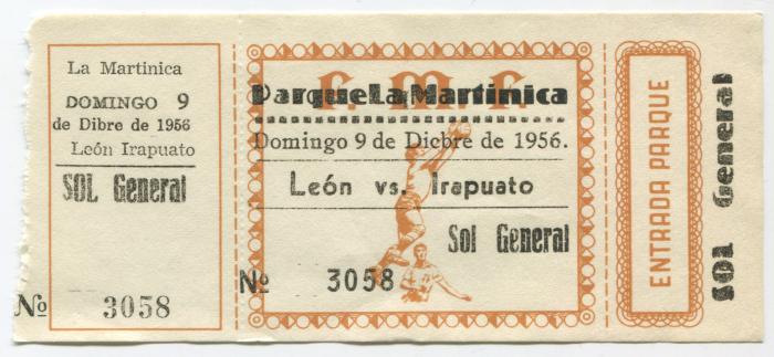 Boleto León vs Irapuato en La Martinica, 1956