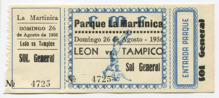 Boleto León vs Tampico, 1956