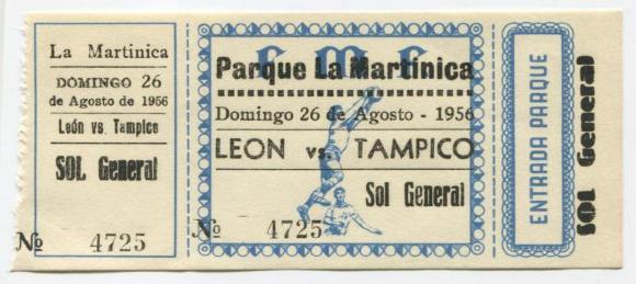 Boleto León vs Tampico, 1956