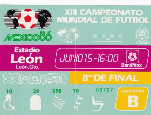 11 Unión Soviética vs Bélgica, octavos de final en el Estadio León, México 86