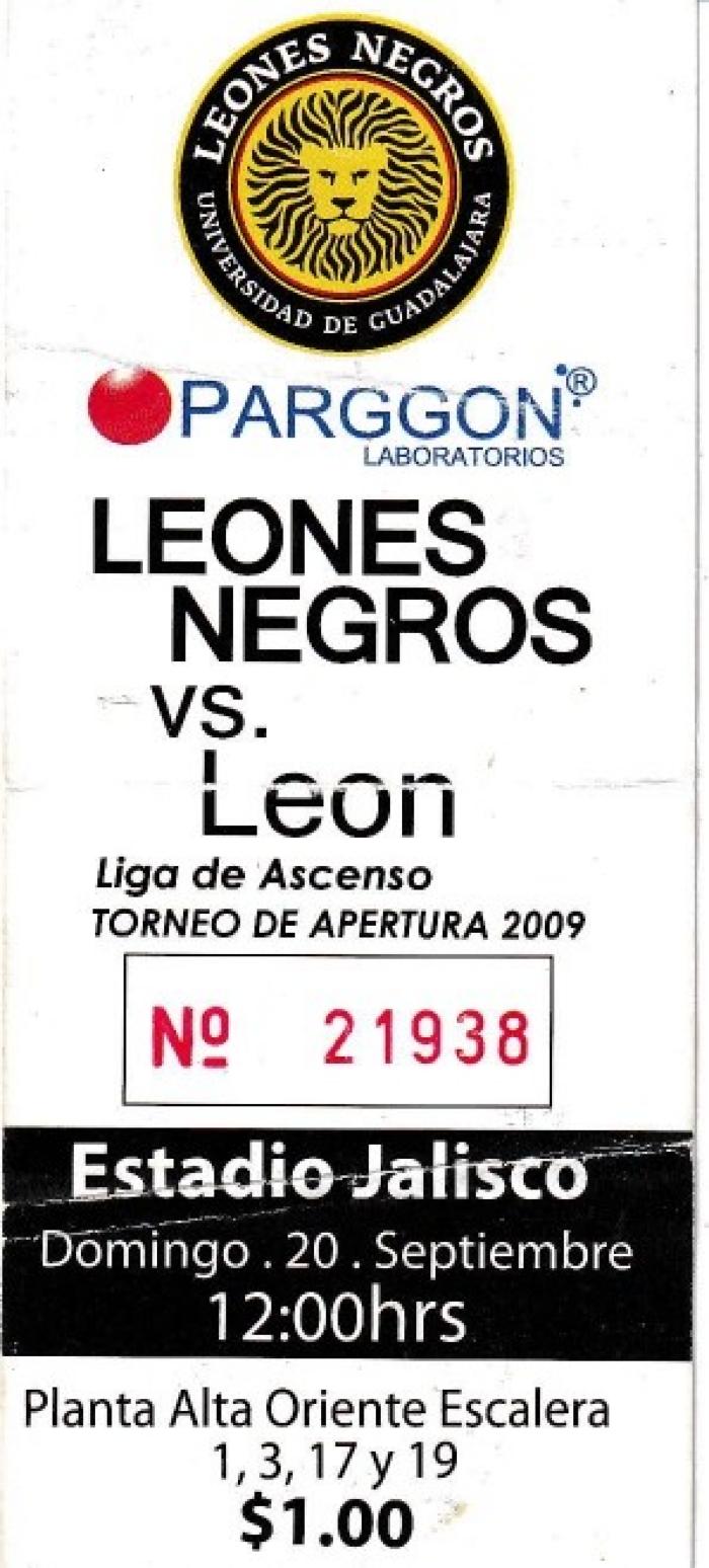 Boleto Leones Negros vs León, Apertura 2009