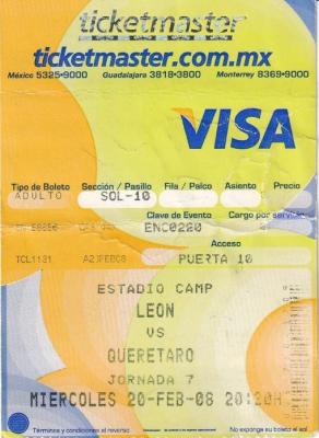 Boleto León vs Querétaro, Clausura 2008