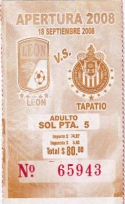 Boleto León vs Tapatío, Apertura 2008