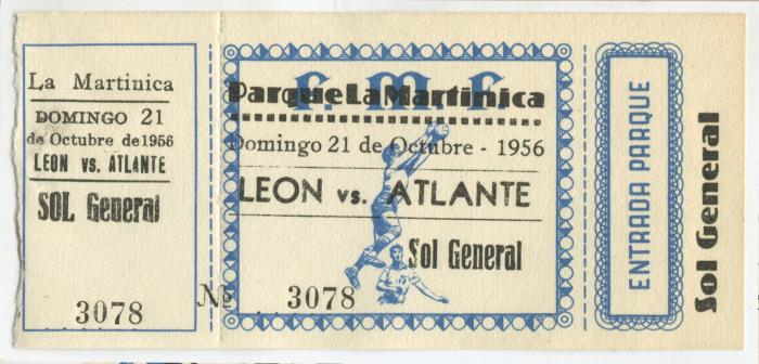 Boleto León vs Atlante, 1956