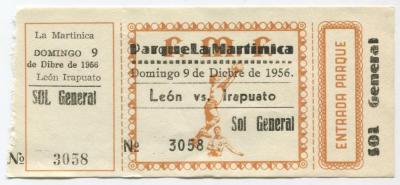 Boleto León vs Irapuato en La Martinica, 1956
