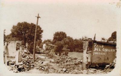 Calle del Challote (Coecillo) después de la inundación de 1926 